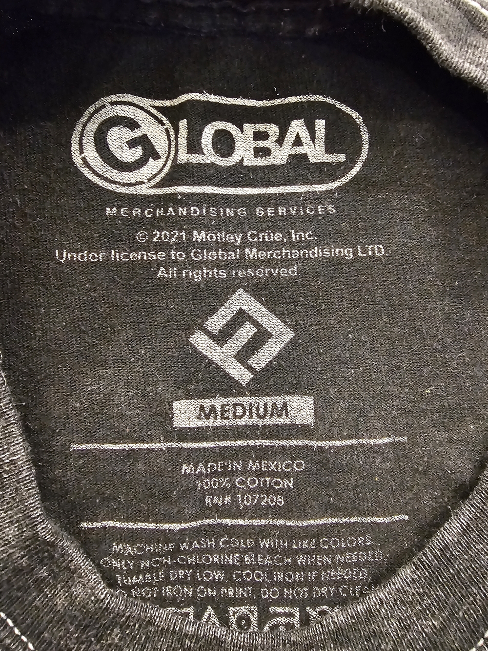 Mötley Crüe Dr. Feelgood Band Tee - Global Washed Black Mineral Wash T-Shirt - Picture 2 of 6